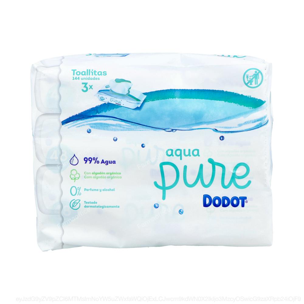 Dodot Toallitas Aqua Pure 144 Uds Tapita (3 Pack De 48)